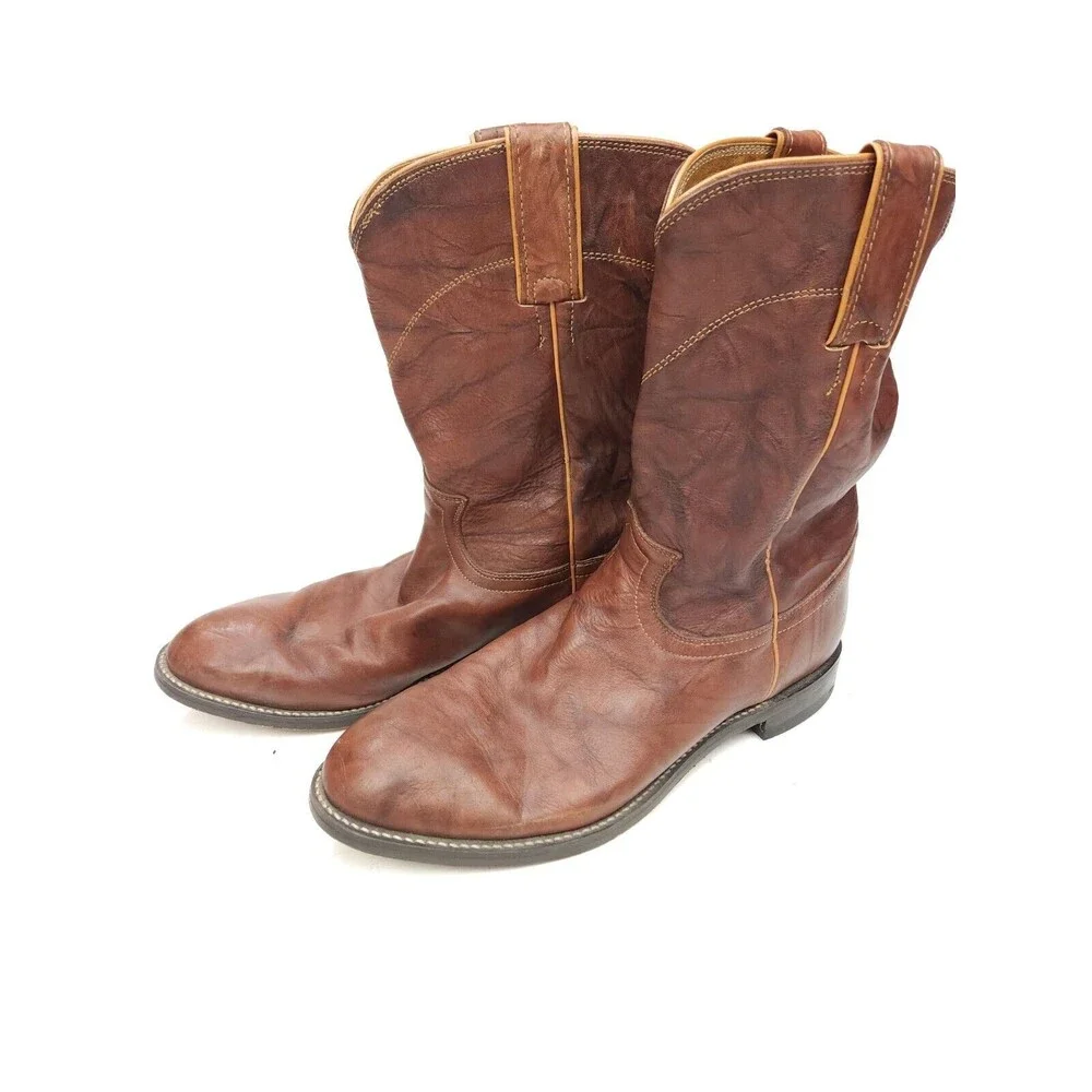 Justin Boots Brown Leather Western Cowboy Boot